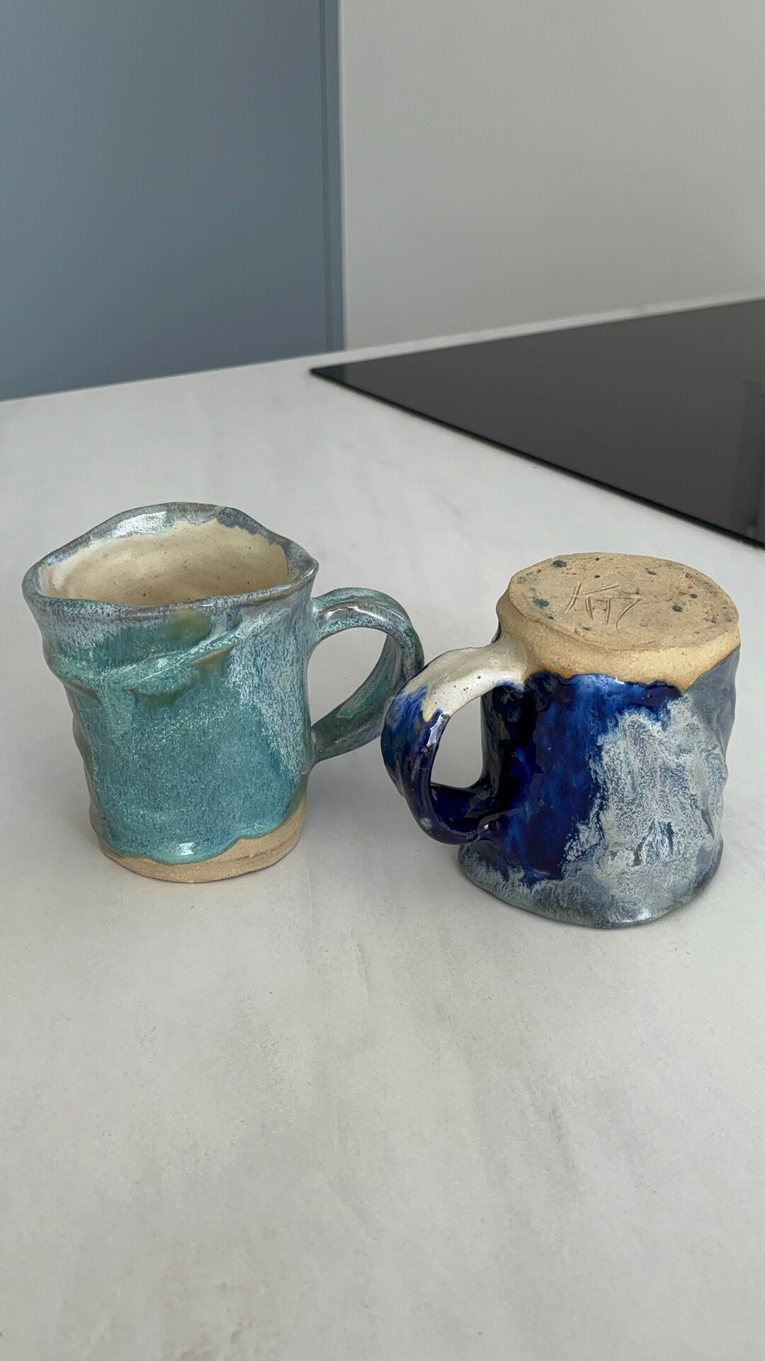 Set of 2 glazed ceramic mugs – Handmade rustic mugs