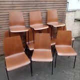 Set of 10 stackable industrial chairs