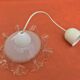 1930s Clear and Milk White Glass Ruffled Lampshade