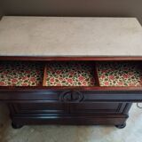 Victorian chest of drawers with white marble top