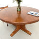 Brutalist round table in solid oak, 1960s.