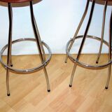 Pair of hockers, bar chairs 70s