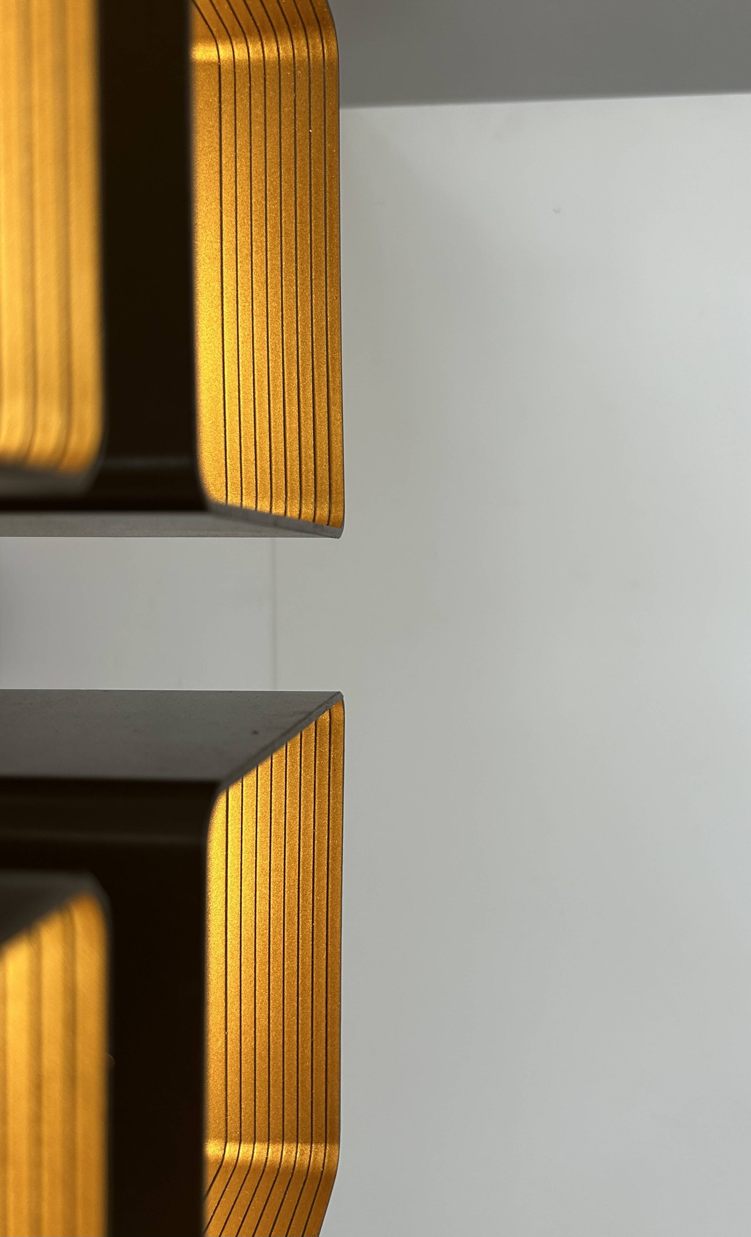 Vintage RAAK wall light, P1445, metal and brown ABS, Netherlands, 1970