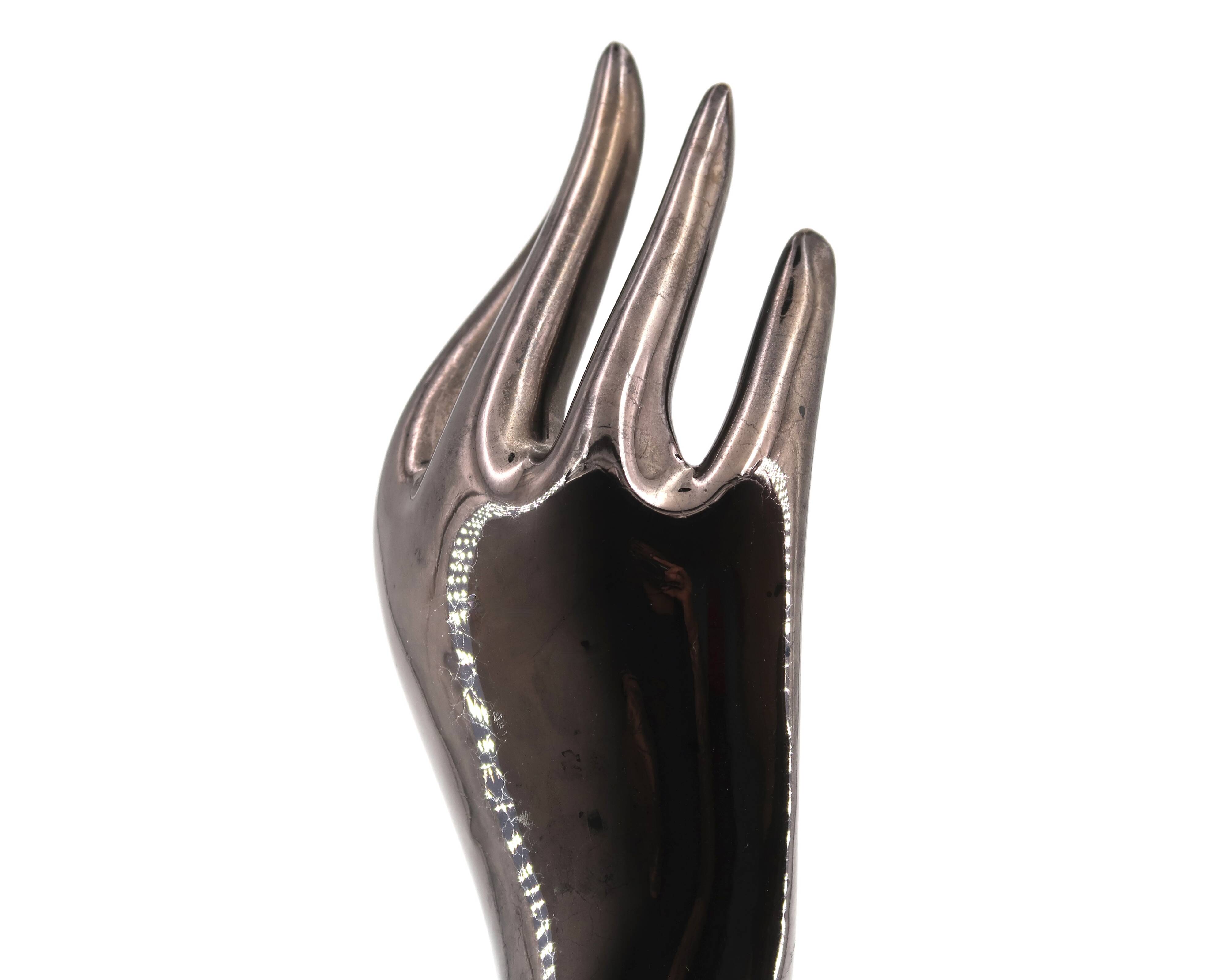 Hand ring sizer Bag Flowers in bronze ceramic, 70s
