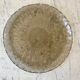 Round dish in smoked glass flower pattern 70s