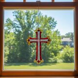 Croix en vitrail – Style Tiffany fait main, décoration murale