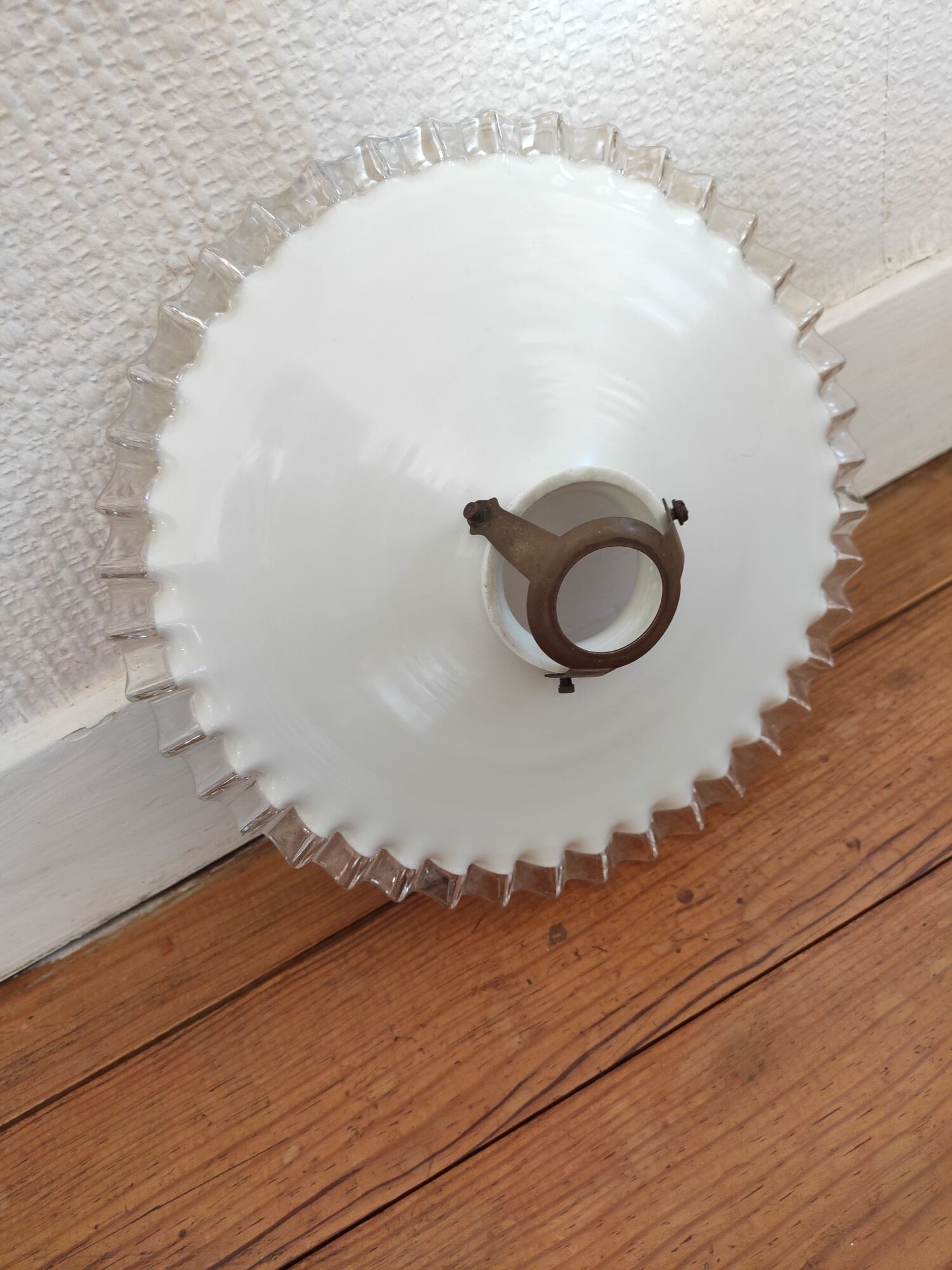White opaline lampshade