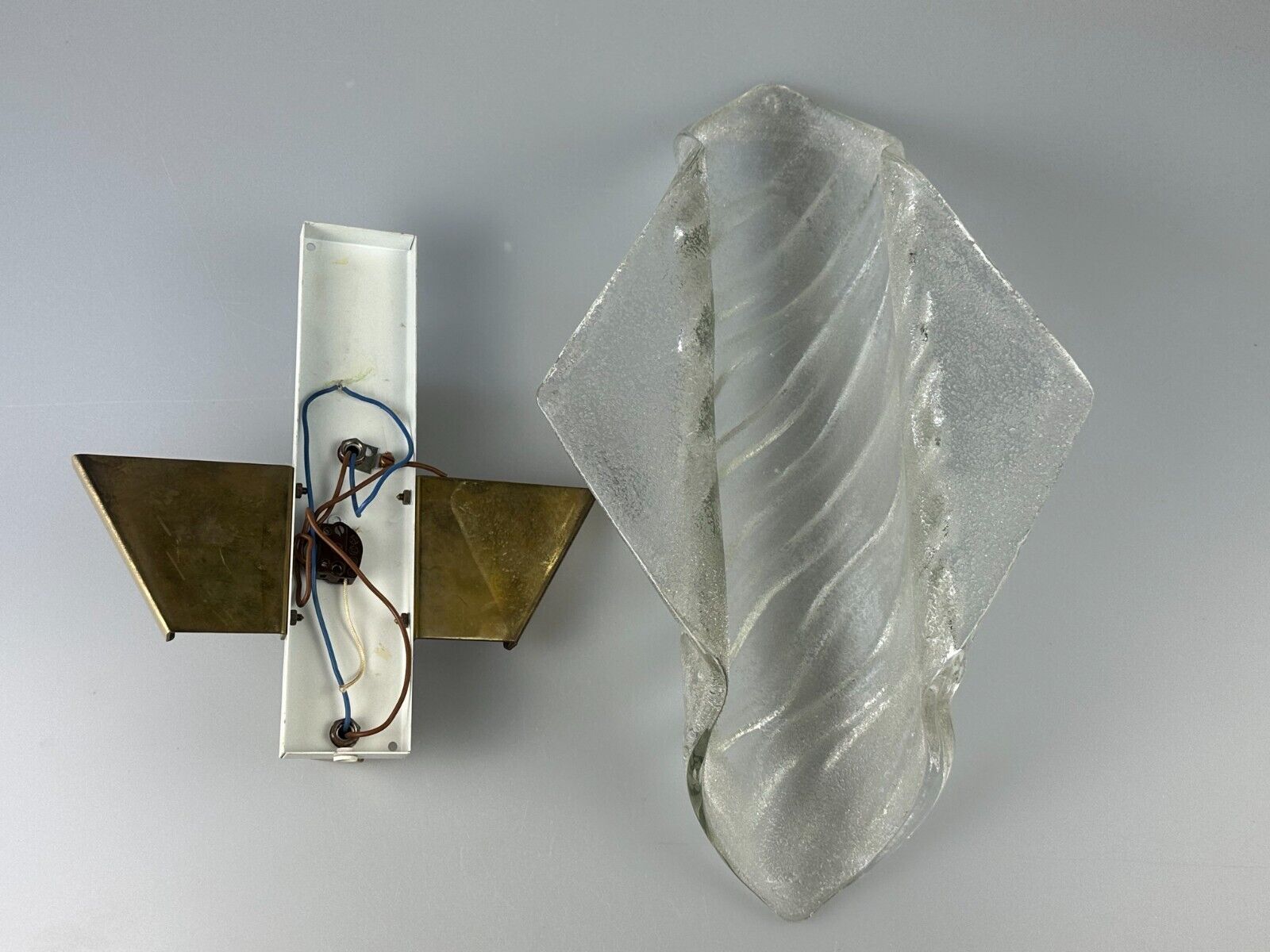 Xl 60s 70s wall lamp wall sconce kaiser lights brass glass space age