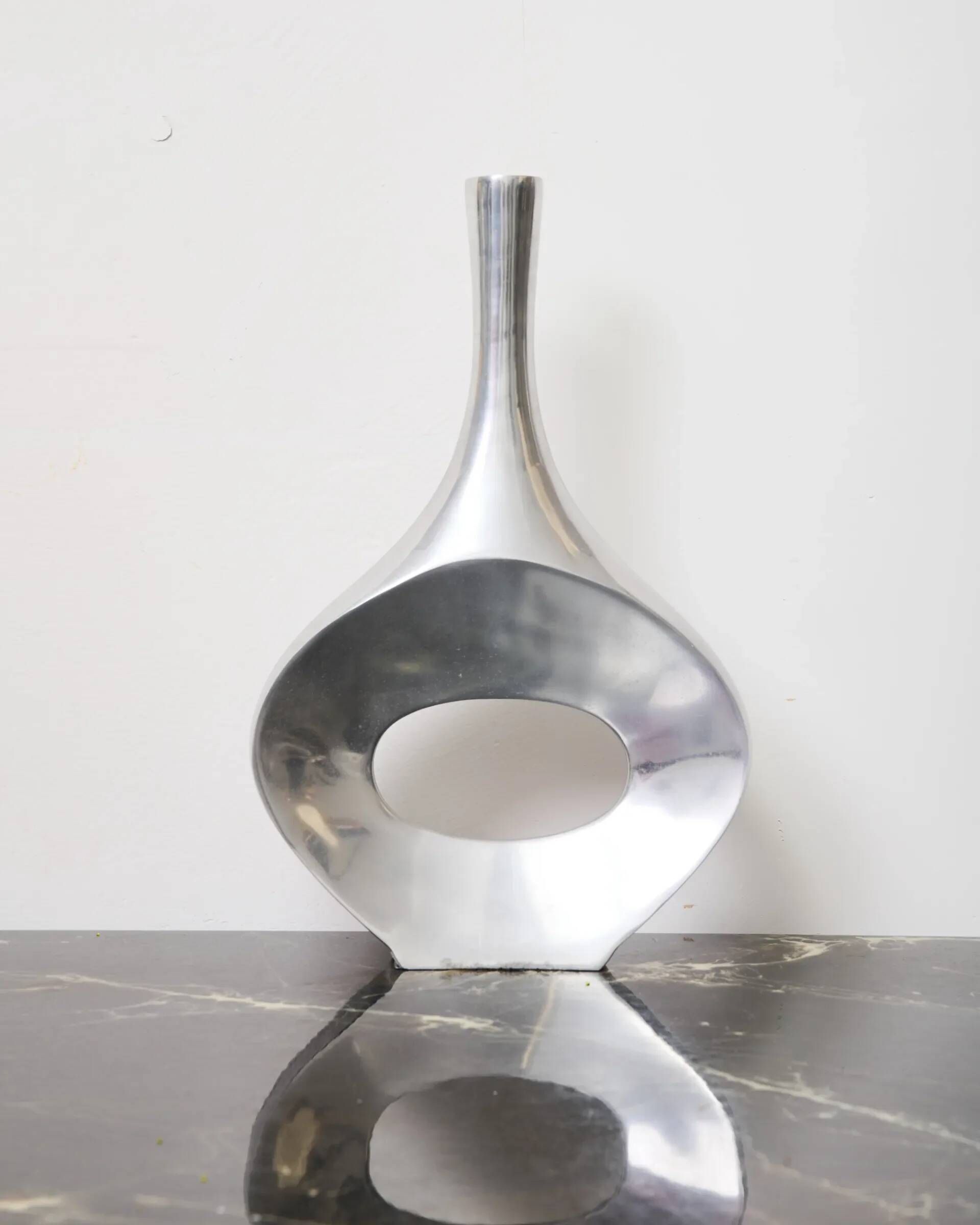 "Vase 'Eclipse' L in aluminium cast, 1970s"