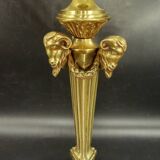 Large Louis XVI style ram's head lamp base - gilded bronze