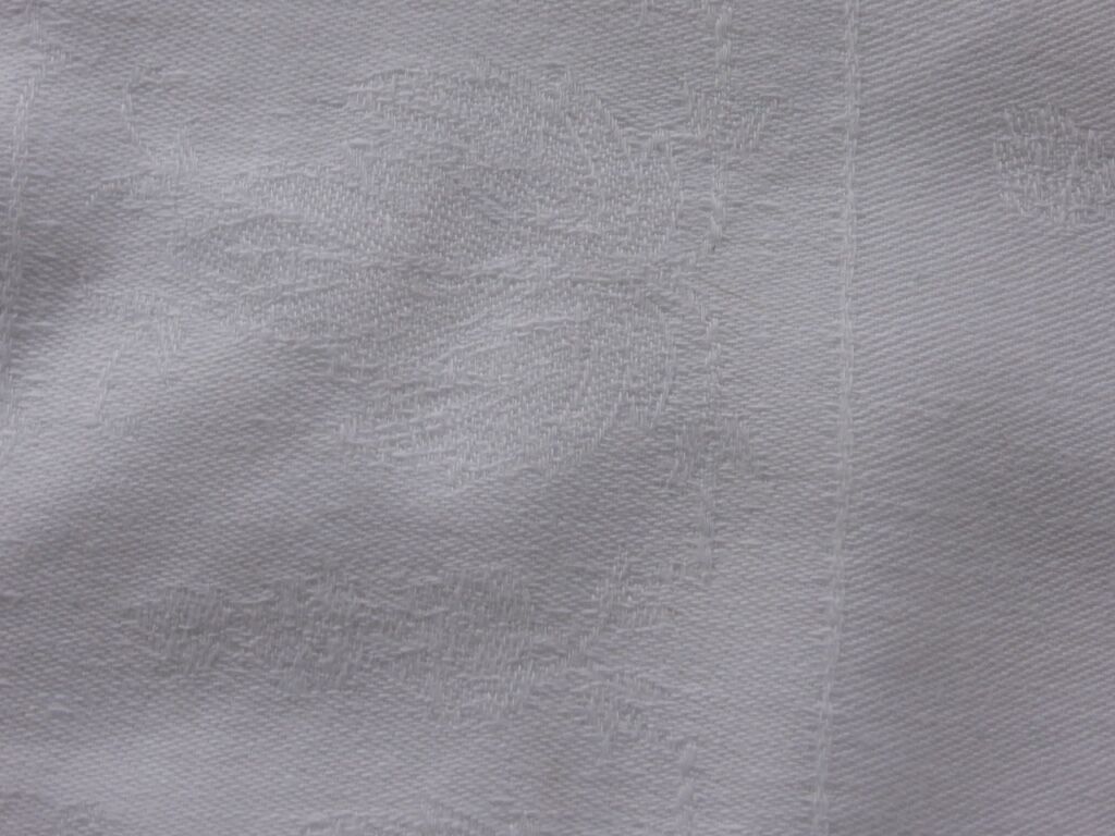 8 large napkins, white damasks, monogrammed, antique embroidery