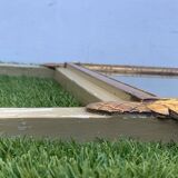 Antique mirror with gilded wood pediment, Louis XVI style