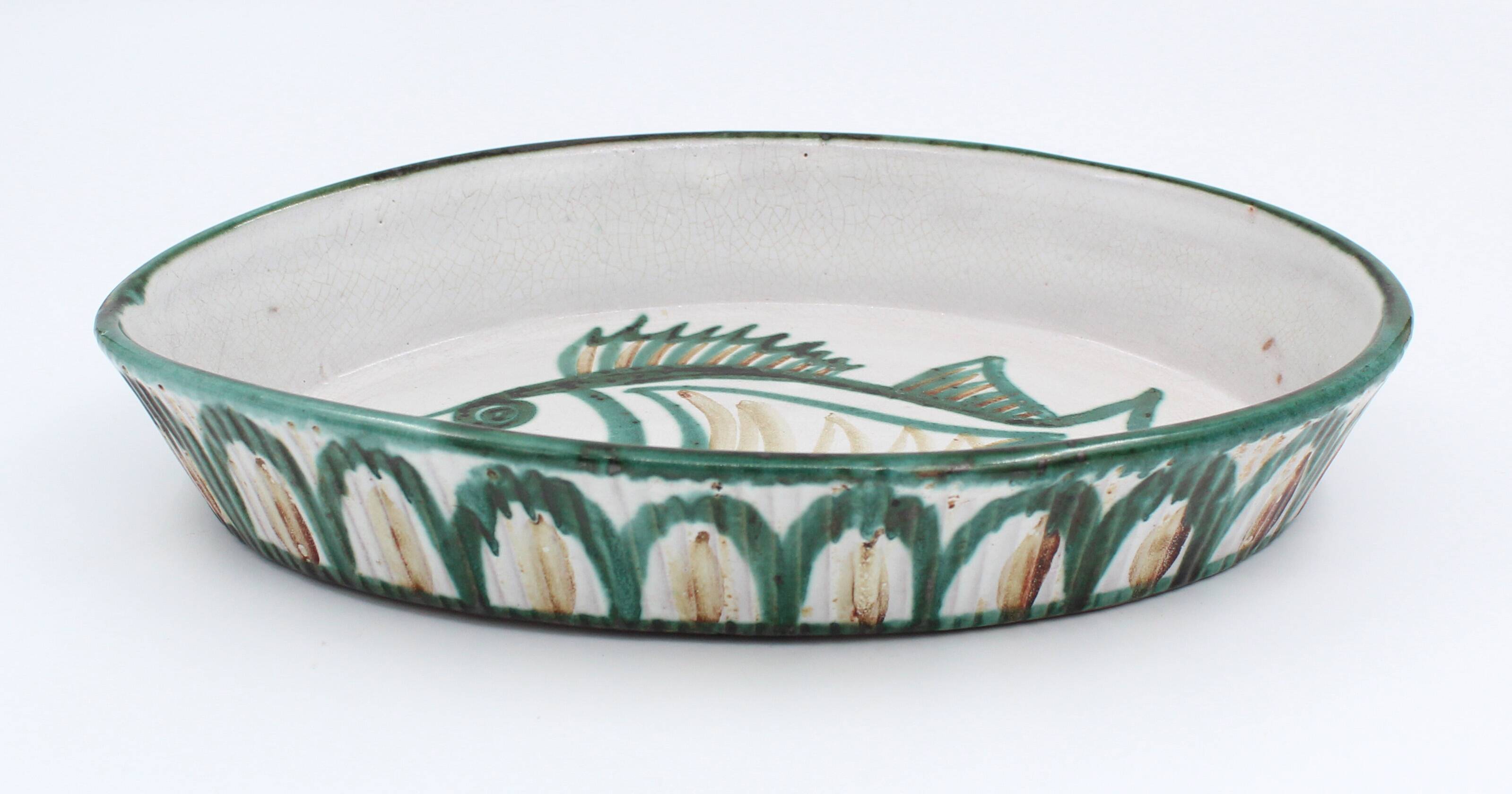 Robert Picault ceramic fish dish from Vallauris, 1950