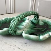 présentoir en céramique / barbotine modèle feuille années 60-70