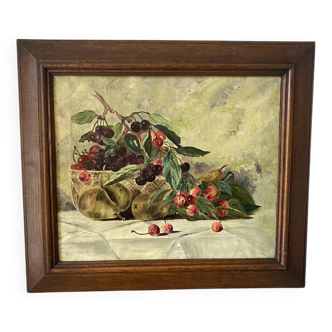 Still life with cherries