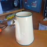 Vintage enamelled tin coffee pot / jug