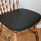 3 BAUMANN Tacoma chairs black faux leather dark beech