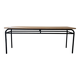raw wood table, metal legs