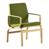 Bentwood chair in green upholstery Bill Stephens style, Denmark, 1970s
