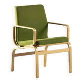 Bentwood chair in green upholstery Bill Stephens style, Denmark, 1970s