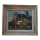 Oil on wood panel CHATEAU DE CLISSON 44 by PIERRE BERTRAND, frame 1940
