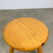 Tripod stool in pine, solid wood, vintage, mountain chalet style.