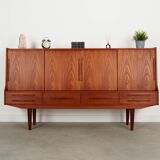 Teak highboard, Danish design, 1960s, production: Denmark