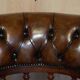 Vintage Chesterfield captain's chair in leather