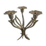 Candle holder brass vintage leaves and flowers 60s - 70s
