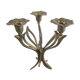 Candle holder brass vintage leaves and flowers 60s - 70s