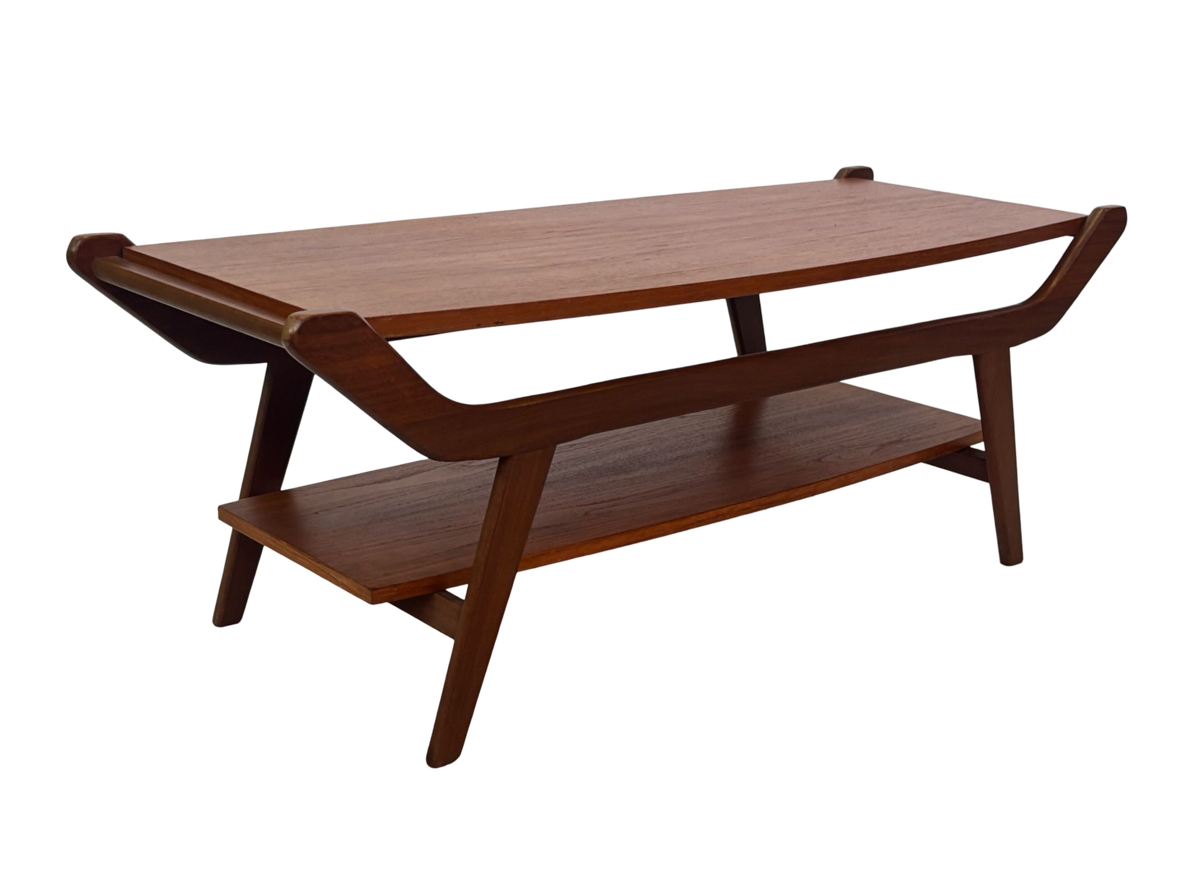 Vintage coffee table teak veneer 1960s design