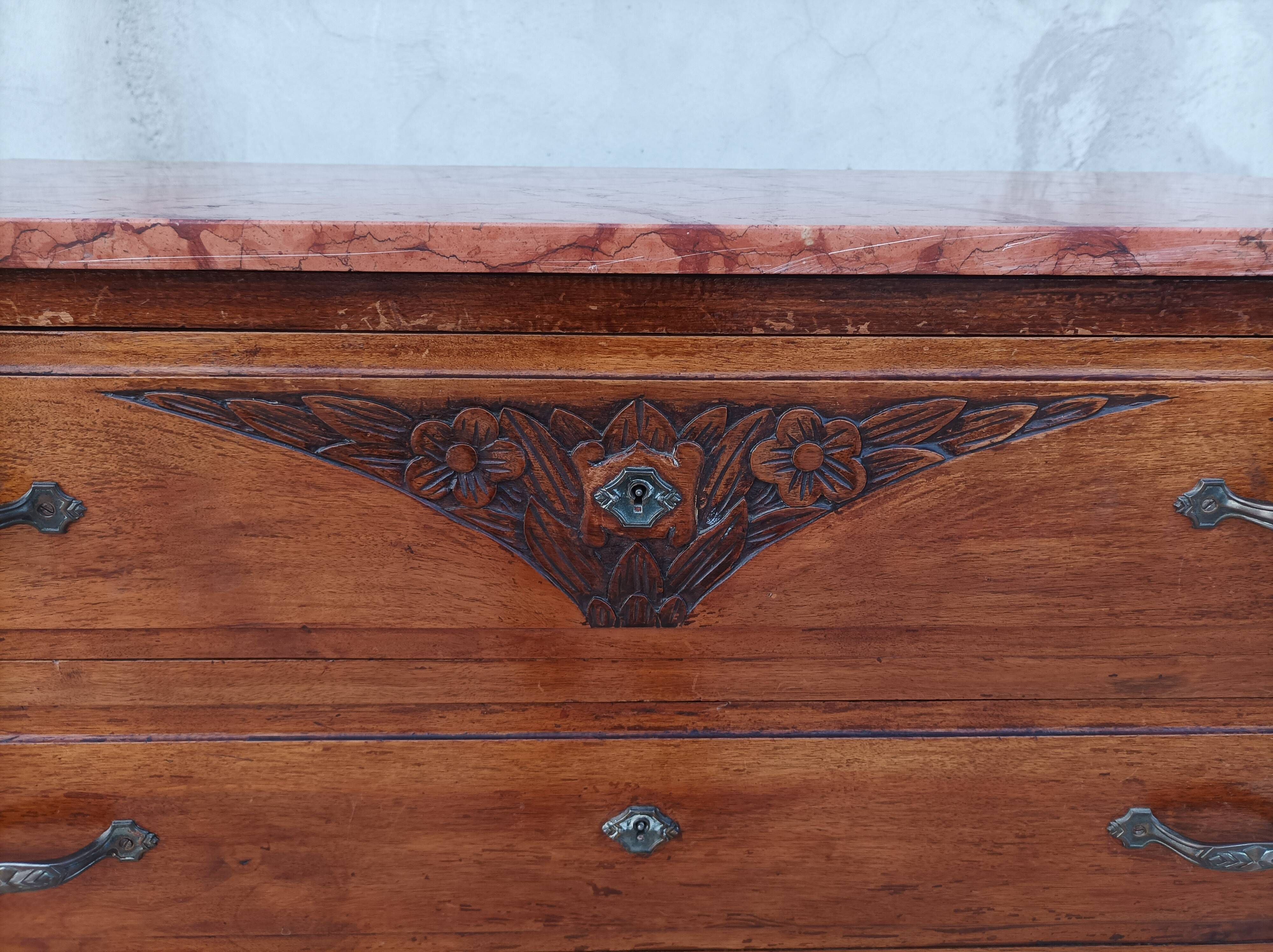 Art Deco walnut commode