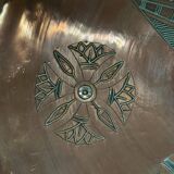 20th century Egyptian tea tray in richly engraved copper or brass