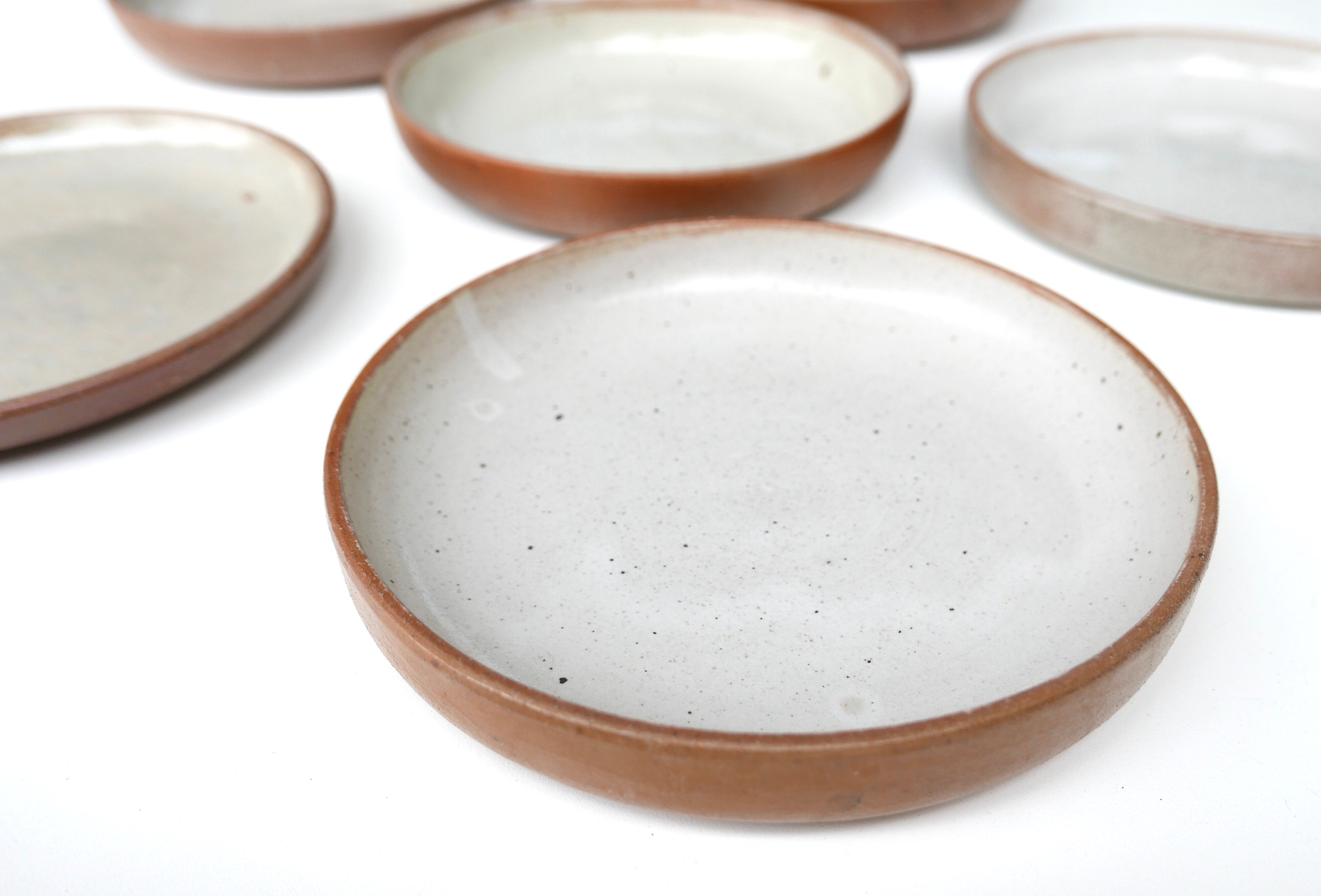 Set of 6 hollow sandstone plates, 70s