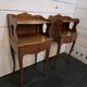 Pair of Louis XV style curved bedside tables in cherry wood