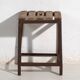 Vintage industrial stool made of pine wood and iron – Central Europe, around 1950