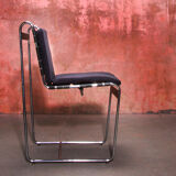 Set of four vintage chrome metal tube mid century chairs