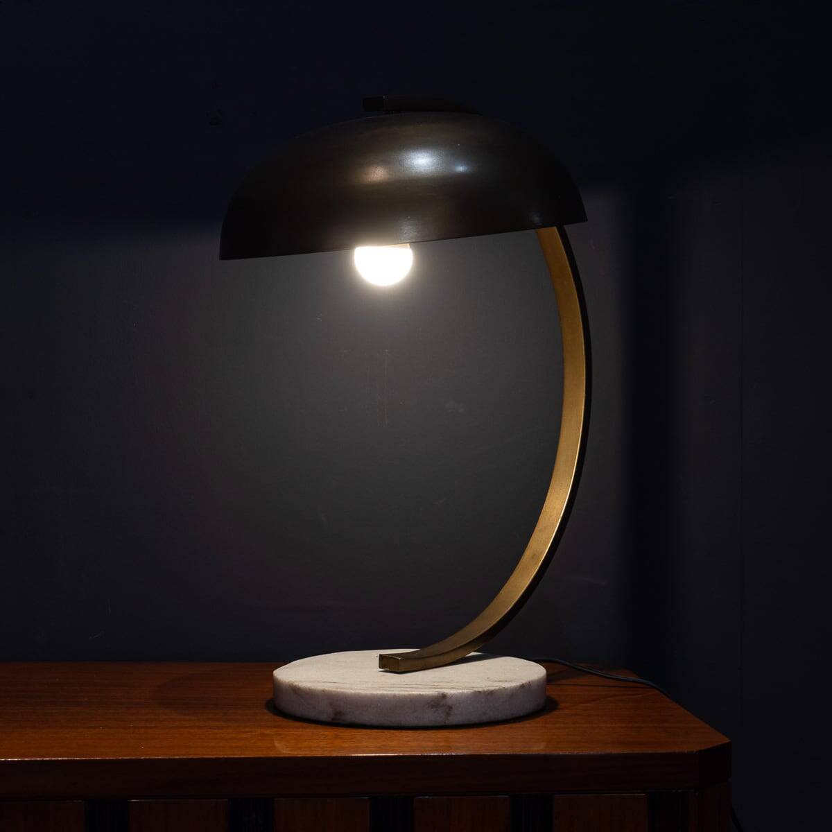 Vintage 20thc brass christian dell style table lamp c.1970
