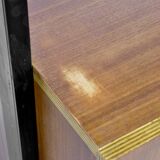 Bibliothèque modulaire autoportante en teck et acier de style italien moderne du milieu du siècle,