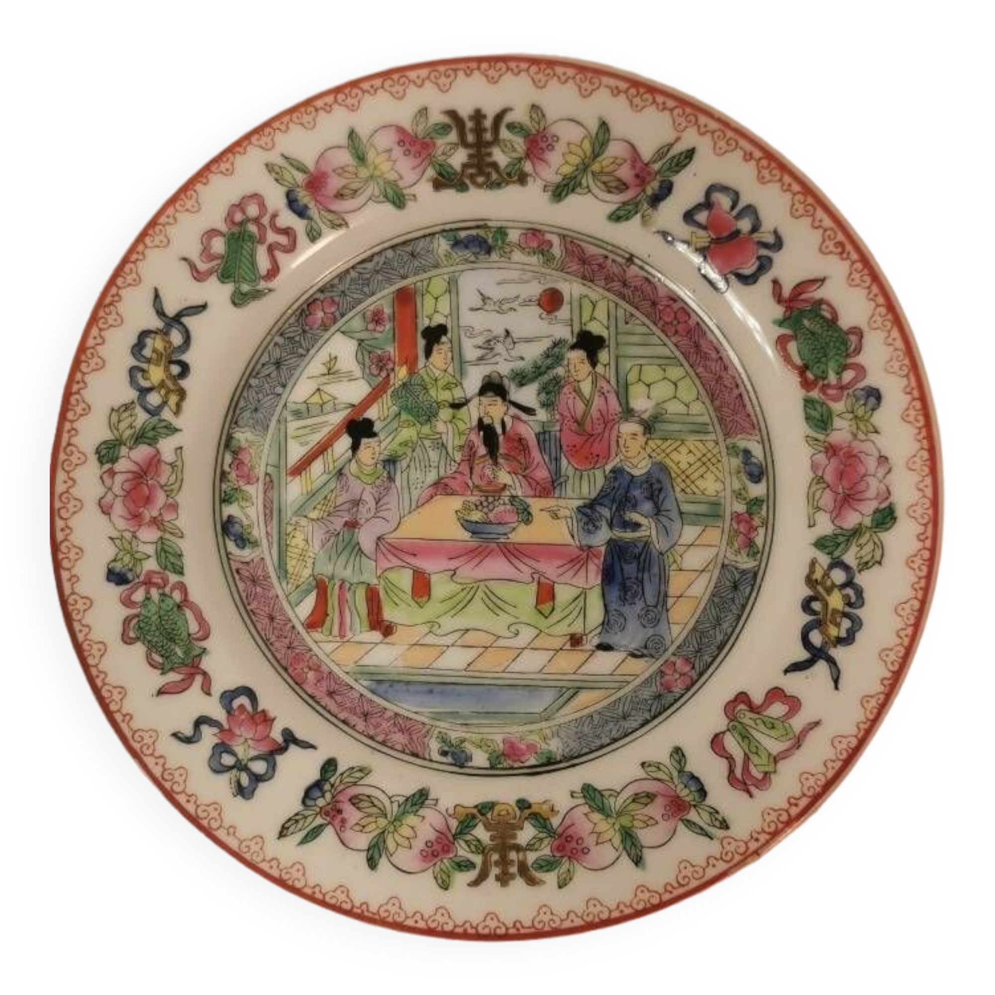 Old Chinese Porcelain Plate Canton