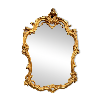 Miroir doré. Bois.