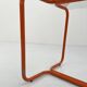 Table à manger tubulaire orange en métal et verre, 1980
