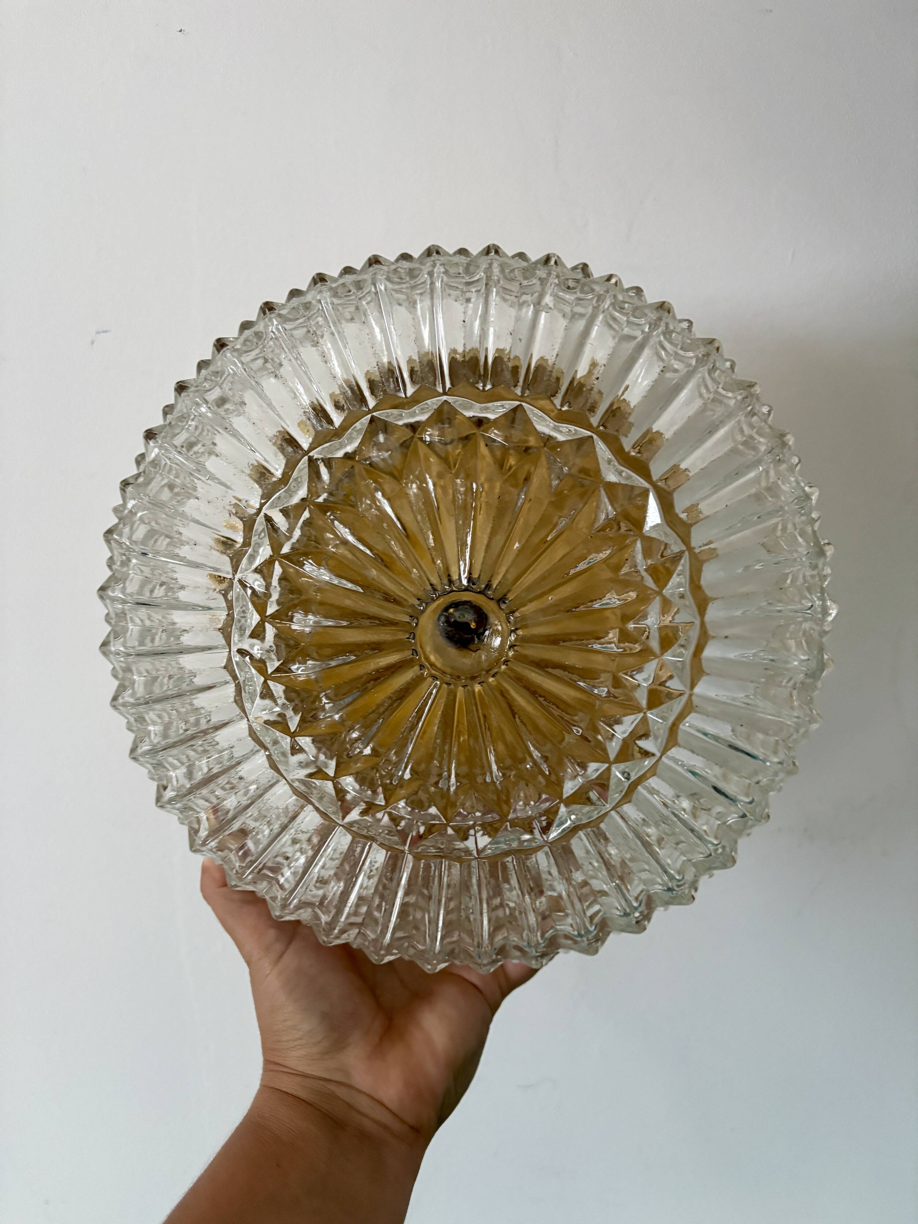Vintage glass moulded globe wall/ceiling light.