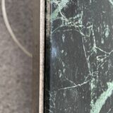 Coffee table in gilded brass and veined green marble