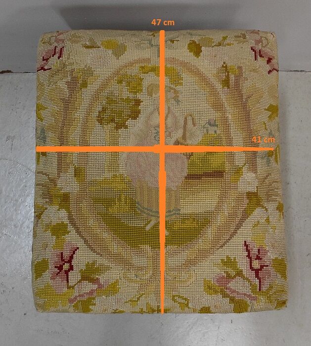 Canvas and wood stool, Louis XIV style - End of XIXth century