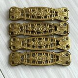 4 napkin rings - napkin holder - metal cutlery with golden rose flowers.