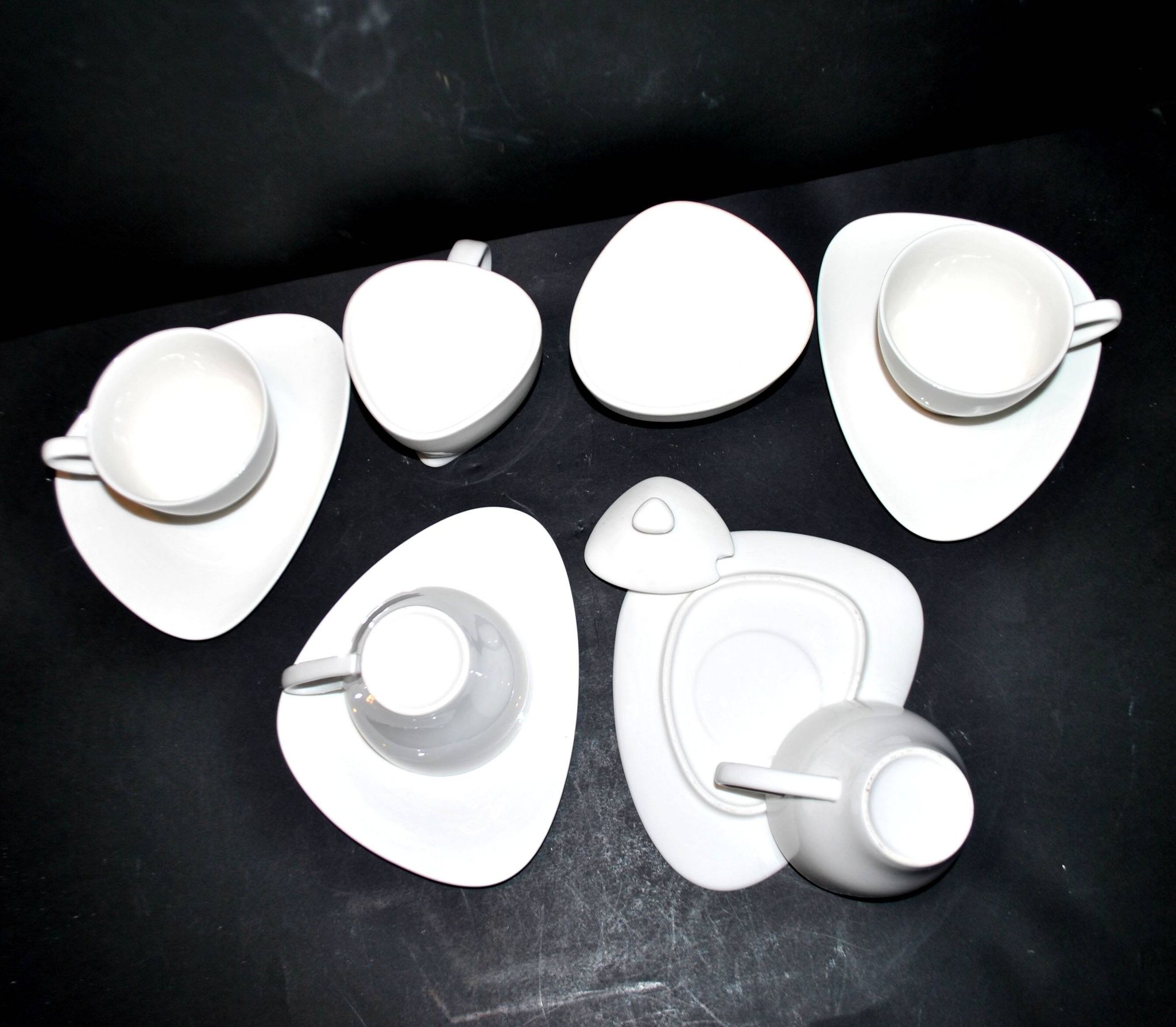 Alessi Design Colombina Style 4-Cup Porcelain Coffee Set
