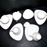 Service à café 4 tasses en porcelaine DESIGN style Colombina ALESSI