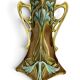 Art Nouveau, two barbotine vases from Onnaing around 1920.