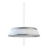 Suspension vigo structure oxidized silver / white linen semi-transparent belid